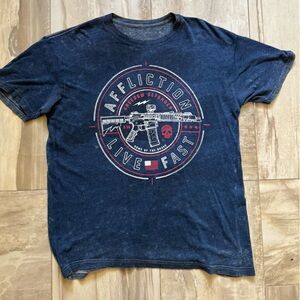 Affliction Reversible Blue Short Sleeve Tee